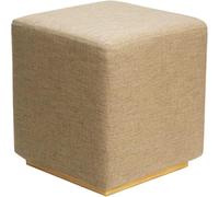 Tabouret avec Siège Rembourré en Mousse, Petit Repose-Pieds Ottoman, Pouf De Vanité Rembourré Carré Contemporain Moderne, Light Khaki, 34x38cm