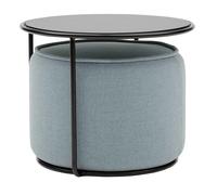 Tabouret avec table d'appoint Tom side table black steel