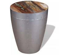 Tabouret Aviateur Bois De Récupération Massif Marron