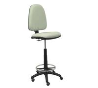 Tabouret Ayna bali roues de parquet gris clair