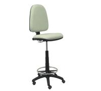 Tabouret Ayna bali roues de parquet gris clair