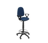 Tabouret Aýna taburete Contact permament de base Tissu Bleu foncé Structure polyamide noire Accoudoirs fixes Sans appui-tête Roulettes pour moquette