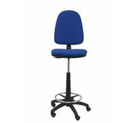 Tabouret Aýna taburete Contact permament de base Tissu Bleu Structure polyamide noire Sans accoudoirs Sans appui-tête Roulettes en nylon 50 mm