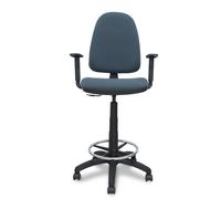 Tabouret Aýna taburete Contact permament de base Tissu Gris foncé Structure polyamide noire Accoudoir 1D Sans appui-tête Roulettes en nylon 50 mm