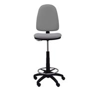 Tabouret Aýna taburete Contact permament de base Tissu Gris Structure polyamide noire Sans accoudoirs Sans appui-tête Roulettes en nylon 50 mm