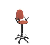 Tabouret Aýna taburete Contact permament de base Tissu Marron Structure polyamide noire Accoudoirs fixes Sans appui-tête Roulettes pour moquette