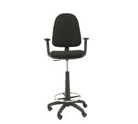 Tabouret Aýna taburete Contact permament de base Tissu Noir Structure polyamide noire Accoudoir 1D Sans appui-tête Roulettes en nylon 50 mm