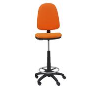 Tabouret Aýna taburete Contact permament de base Tissu Orange Structure polyamide noire Sans accoudoirs Sans appui-tête Roulettes en nylon 50 mm