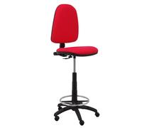 Tabouret Aýna taburete Contact permament de base Tissu Rouge Structure polyamide noire Sans accoudoirs Sans appui-tête Roulettes en nylon 50 mm