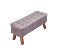 Tabouret Banc Portable, Repose-Pieds de Bureau Moderne et décontracté, Cadre en Bois Massif, Outil de Pied Confortable et Respirant for Le Salon, Tabouret créatif Salon(Grey)