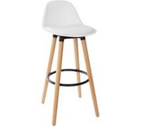 Tabouret bar Maxon simili blanc Atmosphera Blanc, noir et naturel G