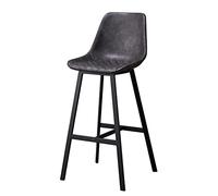 Tabouret Bar Style Nordique Simple et Confortable Dossier en Fer forgé Chaise Haute rétro Cuir Haut Tabouret de Bar café Chaise de Salle à Manger Chaise Haute(E)