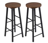 Tabouret Bar Tabourets de Bar Hauts 2 pièces/Ensemble Tabouret Bistro en Bois Massif Stable Structure Acier siège Chaise café décor à la Maison(Color 01)