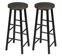 Tabouret Bar Tabourets de Bar Hauts 2 pièces/Ensemble Tabouret Bistro en Bois Massif Stable Structure Acier siège Chaise café décor à la Maison(Color 04)