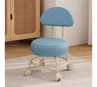 Tabouret Bas à Poulie en Cuir Tabouret Universel à roulettes Basses avec Dossier Siège à roulettes Tabouret Court Pivotant roulettes Mobiles, Color3, 34 * 52cm