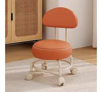 Tabouret Bas à Poulie en Cuir Tabouret Universel à roulettes Basses avec Dossier Siège à roulettes Tabouret Court Pivotant roulettes Mobiles, Color1, 34 * 52cm