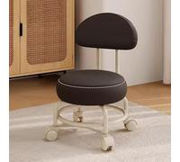 Tabouret Bas à Poulie en Cuir Tabouret Universel à roulettes Basses avec Dossier Siège à roulettes Tabouret Court Pivotant roulettes Mobiles, Color5, 34 * 52cm