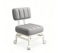 Tabouret bas à roulettes avec dossier, chaise de maquillage rotative pour salon, bureau, cuisine, maison, chaise de coiffeuse multifonction