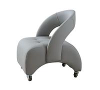 Tabouret bas à roulettes en cuir rembourré pivotant pour banc mobile repose-pieds dans les zones d'entrée