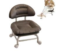 Tabouret Bas Avec fichier - Tabouret Roulant | Chaise Compacte Pivotante | Coussin Rembourré Structure ABS Roulettes Pivotantes Pour Studio Maison Nettoyage
