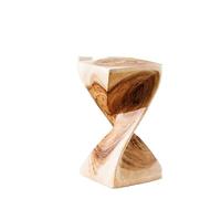 Tabouret bas créatif en bois massif - Table d'appoint unique en rondins, tabouret sculpté pour la décoration de la maison, étagère à fleurs, banc de jardin - Design spirale unique