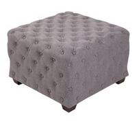 Tabouret bas cubique Nimes en Tissu , Gris Gris G