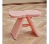 Tabouret bas empilable en forme de papillon, repose-pieds polyvalent en plastique pour salon, chambre à coucher et entrée, banc à langer idéal - Design rose élégant