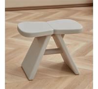 Tabouret bas empilable papillon - Repose-pieds polyvalent en plastique pour salon, chambre à coucher et entrée - Banc gris élégant pour changer de chaussures et sièges supplémentaires