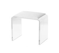 Tabouret bas en acrylique transparent, siège de douche antidérapant pour salle de bain, petit siège confortable pour salon ou chambre à coucher, 30,5 x 22,4 x 25,4 cm