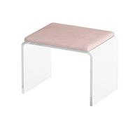 Tabouret bas en acrylique transparent, siège de douche antidérapant pour salle de bain, petit siège confortable pour salon ou chambre à coucher, 30,5 x 22,4 x 25,4 cm