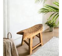 Tabouret Bas En Bois Massif Forme Poisson, Marchepied Bout De Lit De Chambre 40/46/55 Cm Banc Salle A Manger, Petit Tabouret Bois pour Banc Entree Intérieur Repose-Pieds(Natural,46*18*45 cm)