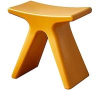 Tabouret Bas en Plastique Créatif, Tabouret De Douche De Salle De Bain Antidérapant Imperméable, Siège Confortable pour Chaussures À Changement Fort pour Salon Chambre Cuisine, 43.5×24×41.5cm,Jaun