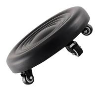 Tabouret bas mobile à roulettes - Marchepied rond en cuir pour la maison et le garage - Petite chaise polyvalente pour une mobilité facile, un confort et une commodité