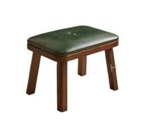 Tabouret Bas,Ottoman, Repose-Pieds en Bois Massif avec Siège Rembourré Et Moelleux, Petit Tabouret for La Maison Moderne(Grün)