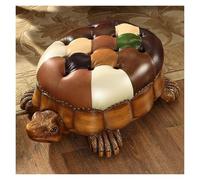 Tabouret Bas,Ottoman, Tabouret De Canapé en Forme Tortue, Repose-Pieds Vintage Rembourré avec roulettes Moderne