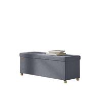 Tabouret Bas Pouf de Rangement, 38 x 110 40 cm, Banc Pliable avec Couvercle, Repose-Pieds, 112 L pour la Maison