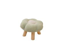 Tabouret Bas Pouf en Forme de Fleur Dessin animé sous Le Bureau, Repose-Pieds Doux, Tabouret Ottoman for Salle Jeux, entrée, Salon, Appartement, Porche pour Maison(Green A)