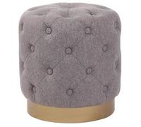 Tabouret bas Repose-pieds Naila dans le style Chesterfield , Gris-Tissu