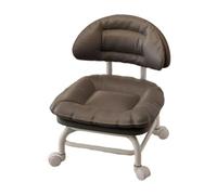 Tabouret bas roulant avec backrest, chaise backrest roulant, 50x35CM | Gain place, roulette silencieuse pivotante 360°, tabouret bas roulant rembourré, chaise pivotante ergonomique support arrière
