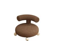 Tabouret Bas Roulant Petit Tabouret Bas à roulettes avec Dossier for Enfants, chaises de Salle Manger Rondes, Salon, Table Langer, Meubles Maison(Brown)