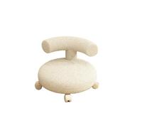 Tabouret Bas Roulant Petit Tabouret Bas à roulettes avec Dossier for Enfants, chaises de Salle Manger Rondes, Salon, Table Langer, Meubles Maison(White)