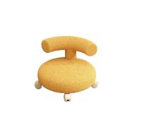 Tabouret Bas Roulant Petit Tabouret Bas à roulettes avec Dossier for Enfants, chaises de Salle Manger Rondes, Salon, Table Langer, Meubles Maison(Yellow)