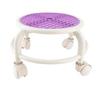 Tabouret Bas Roulant Rond, Confortable, Roue Universelle, Mini Tabouret Mobile, capacité de Poids élevée pour la Maison (Violette)