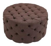 Tabouret bas Style Chesterfield Drancy en Tissu , Marron/XL Marron G
