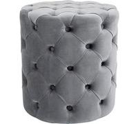 Tabouret bas Style Chesterfield Drancy en Velours , Gris/M Gris G