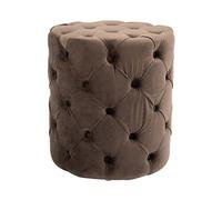 Tabouret bas Style Chesterfield Drancy en Velours , Marron/M