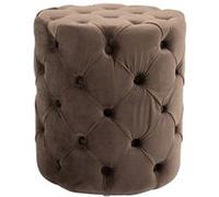 Tabouret bas Style Chesterfield Drancy en Velours , Marron/M Marron G