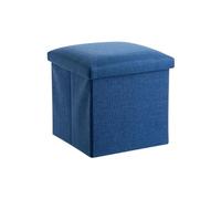Tabouret Bas Tabouret de Rangement en Tissu Lin Table Basse Pliable for la Maison Canapé Repose-Pieds Pouf Boîte Banc à Chaussures pour Maison(A-Blue)