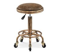 Tabouret Bas Vintage, Tabouret De Maquillage De Salon De Beauté De Chambre à Coucher, Pieds En Métal à 5 griffes, Réglable En Hauteur, Tabourets De Bar, 32 * 50 ~ 64cm(Size:32*32*50~64CM,Color:A)