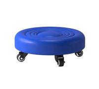 Tabouret Basse à poulie, Tabouret Roulant à Basse Hauteur, tabourets en Cuir sièges avec Roue, Maison Amovible Amovible, Tabouret de siège Rond pour la Maison (b Bleu ondulé)